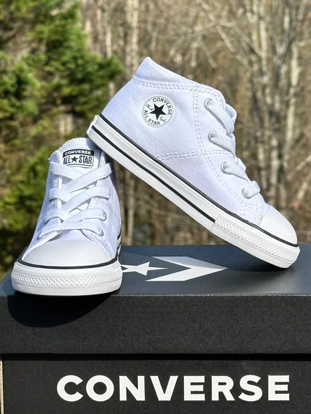 Converse Girls CTAS Madison Mid White Canvas Casual Sneaker Youth Toddler 9C NEW